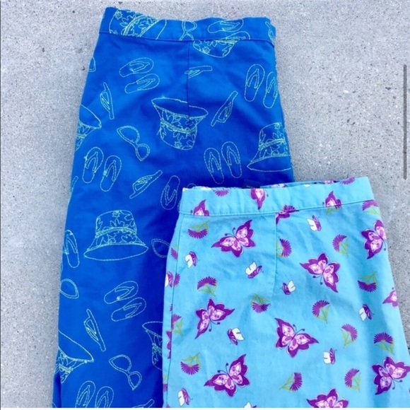 Karen Scott capri PANTS Blue print 1X plus size - Picture 3 of 7